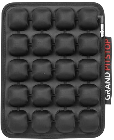 GRAND PITSTOP Cojín de asiento de aire negro, malla transpirable, parte inferior antideslizante, cojín inflable para bicicleta, coche, hogar y oficina, cojín ligero, alivio de presión