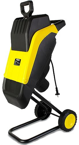 Trituratore da giardino massimo 35 mm, 2500 W con borsa di raccolta da 50 l, sistema rapido a lama, filo da 30 m, legno e detriti da giardino resistenti, macchina per truciolare efficiente