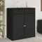 Tidyard Gartenschrank, Geräteschrank, Beistellschrank, Balkonschrank Terrassenschrank, Schwarz 105x55x113 cm Poly Rattan
