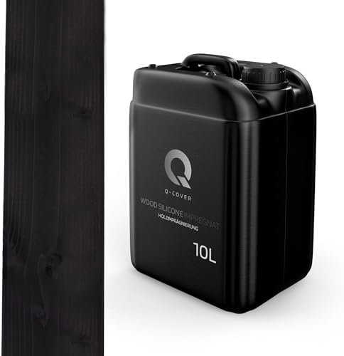 Q-COVER holzimprägnierung Schwarz 10 L 2 in 1 holzschutz farbimprägnierung imprägniermittel holzschutzmittel imprägnierung abperleffekt alle holzarten holzgrundierung