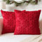 Artscope 2er Set Wolle Kissenbezüge Weicher Plüsch Kurzer Wollsamt Dekokissenbezuge Weihnachten Sofakissen Europäische Kissenhülle für Sofa Schlafzimmer Schneeflocke Rot, 30x30cm