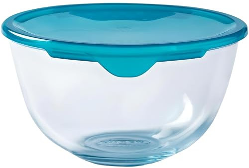 AMK® Pyrex Prep & Store Glass Bowl 0.5L with Lid Oven Microwave Dishwasher and Freezer Safe Even Heat Distribution Stain Resistant