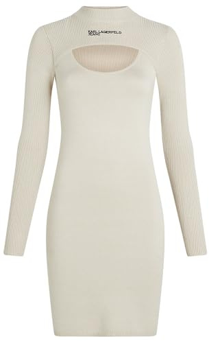 Karl Lagerfeld Jeans Mujer Cut Out Knit Dress Moonstruck S