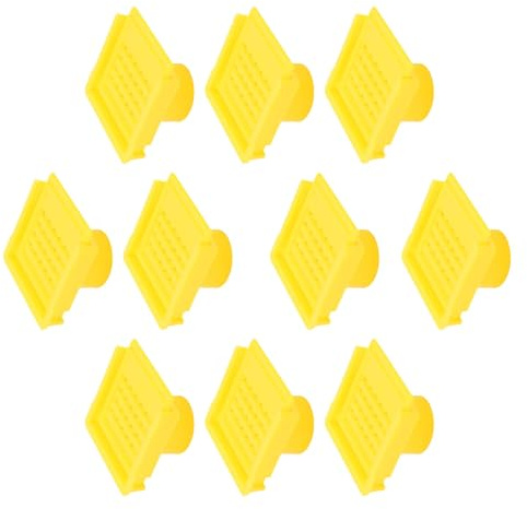 ZJchao Lot de 10 Portes D'entrée de Ruche en Plastique pour Apiculteurs, Boîte de Ruche Nuc, Fenêtre D'ouverture de Ventilation pour Apiculteurs, Fournitures D'apiculture avec Panneau à (Yellow)