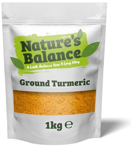 Nature’s Balance Ground Turmeric Powder 1kg Curcuma Longa Rich in Curcumin | Natural Source | Haldi | Haldar | Haladi | No Additives or Preservatives