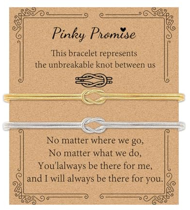 Muorruo 2 Piece Bracelets for Couples, Love Knot Bracelet, Pinky Promise, Soulmate, Relationship, Friendship Bracelets, Forever, Infinity Jewelry, Gifts for Women