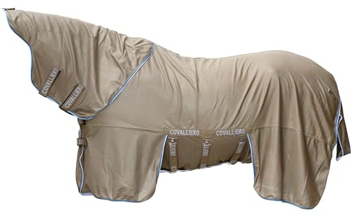 COVALLIERO Manta antimoscas FS26 | con cuello desmontable | resistente a los rayos UV y transpirable | protección completa para su caballo (125)