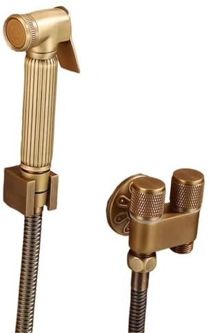 Bärbar Bidé Dusch Antik Brons Bidé Sprinklerset, Mässing för dubbel användning, Badrumsspray, för med högtrycksdusch för babyblöjor(Antik C)