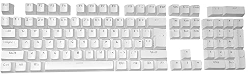 Feicuan Universal 104 Keyset Keycap ABS Colorful Backlit Replacement Key Cap Cover for Mechanical Keyboard -White
