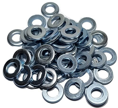Rondelles plates M4 DIN125, forme A, galvanisées, rondelles de carrosserie en acier galvanisé (M4, 50)