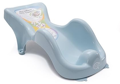 BabyDam WarmWave Supporto per Bagnetto Neonati, Sedile da Bagno Ergonomico con Ventose, Sicuro e Confortevole, Adatto da 0 a 6 Mesi, Blu