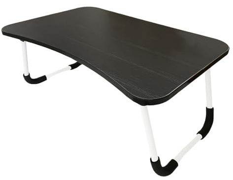 Acomoda Textil – Mesa Laptop Plegable de Madera para Ordenador Portátil en Sofá o Cama. Bandeja Auxiliar Multiusos para Desayuno, Leer o Trabajar 40x60x27 cm. (Nogal Liso)