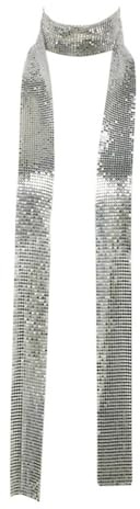 Hrlace metall paljetter halsduk glänsande halsduk linda lång kedja slips halsdukar 70-tals glitter tunn damhalsduk diamant ljuddämpare för bröllop karneval party kostym tillbehör