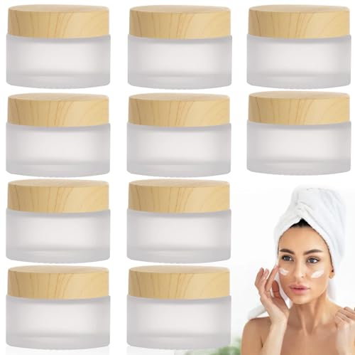 10 barattoli di crema di vetro bianco opaco, 30 ml, barattolo di crema vuota in vetro opaco, contenitore cosmetico da viaggio per cosmetici, balsami per labbra, lozioni, creme, contenitori