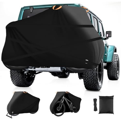 SIRUITON Funda para bicicleta para el transporte de 1 a 3 bicicletas, resistente tela Oxford 420D, funda para bicicleta al aire libre con correa y bolsa de almacenamiento para embrague trasero de