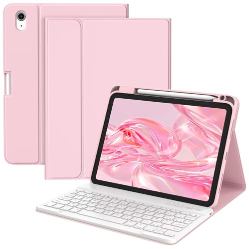 BQSS Coque Clavier pour iPad A16 11 2025/10.9 2022, AZERTY