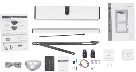 Ouvre-porte battant automatique électrique avec 2 capteurs de télécommande Argenté