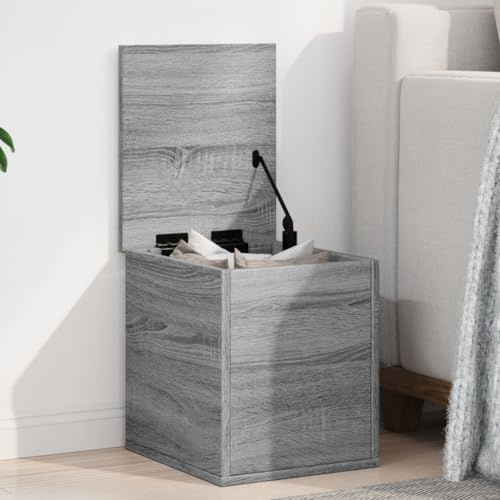 Frdhee Muebles De Dormitorio Banco De Almacenamiento, Caja de almacenaje Madera ingeniería Gris 30x35x35 cm Baúl Almacenaje Interior para Pasillo Dormitorio Salón, Blanco