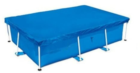 Tapis de revêtement de piscine en polyéthylène tissé épais pour protection contre les crevaisons et la saleté, 221 x 150 cm à 450 x 220 cm (bleu, 1 pièce)