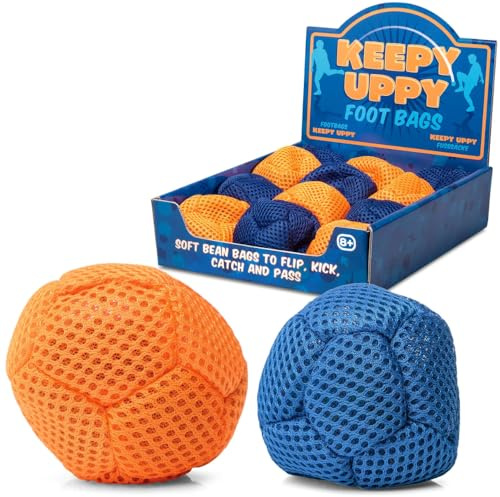eMKay® Keepy Uppy Foot Bag | Soft Mesh Hacky Sack Toy for Indoor & Outdoor Play | Kick Catch Pass Flip | Fidget Bean Bag Game for Kids & Teens