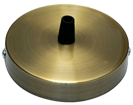 Rosone da soffitto, per lampadario a sospensione, con raccordi, diametro 100 mm, plastica, Ottone anticato, Side Fitting Type