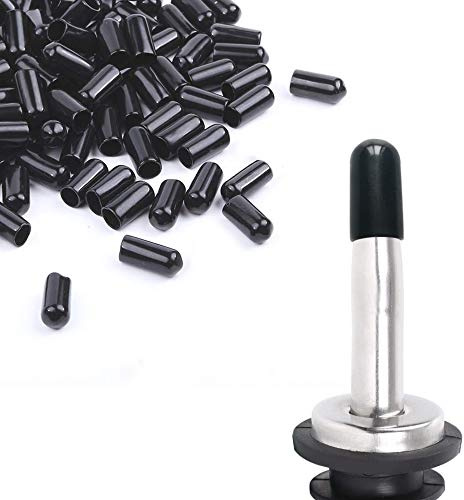 200Pcs liquor spout covers,Pourers Spouts Covers Dust Rubber Caps for Olive Oil Liquor Bottles (Black)