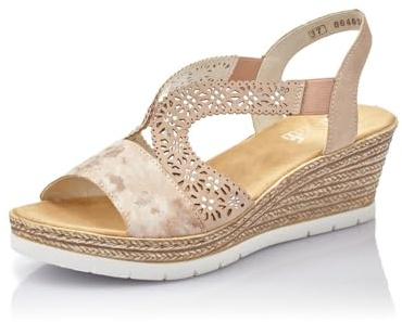 Rieker Femme Sandales 61916, Dame Sandales à Plateforme,Sandale à Plateforme,Chaussure d'été,Confortable,Semelle épaisse,Rose (Rosa / 31),39 EU / 6 UK