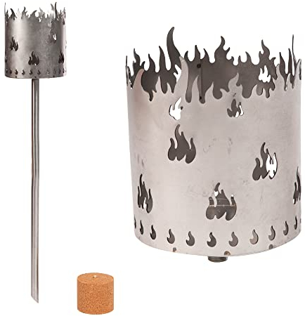 Antorcha de jardín para exterior, diseño de llama, 1 elemento combustible, virutas de madera con cera, antorcha de pelleta, columna de fuego, quemador de cera, lámpara de jardín