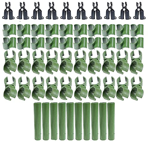 60 Stück Garten Spalier, Pflanzenstiele Stützenclips, Blumenstäbe Pflanzen Verbinder Rankhilfen Scharnier für Tomaten Käfig Gartenpfähle (16mm)