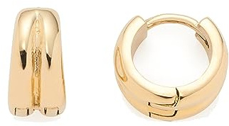 Leonardo Dani CIAO Stainless Steel Earrings Pair Gold Mini Hoop Earrings Wide Double Strand Folding Hoop Earrings Fashion Jewellery for Women 022338, Eine Grösse, Stainless Steel, No Gemstone