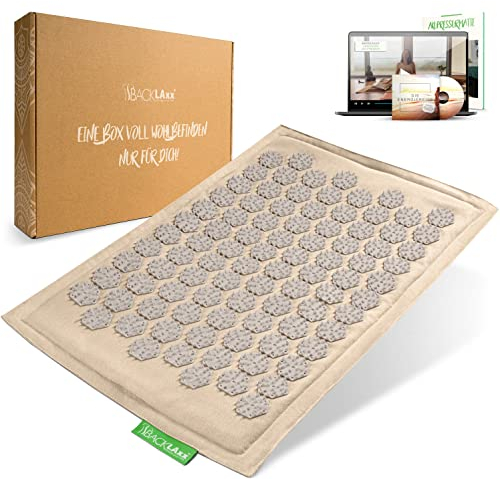 BACKLAXX ® Akupressurmatte für Füße – Nagelbrett Füße für Fussmassage, Rücken, Nacken und Schulter mit Befestigungsband – Fußreflexzonenmassage Matte – Massage Matte für Fußmassage