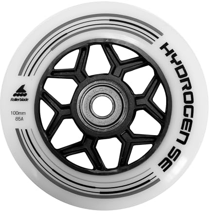 Rollerblade 100MM/ILQ9 Wheel/Bearing HYDROGEN SE, 6 Inline Skate Rollen, Ersatzräder, Unisex, Weiss, 100mm/ILQ9