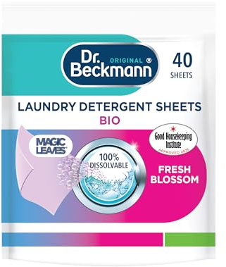 Dr. Beckmann MAGIC LEAVES Laundry Detergent Sheets BIO | Convenient and pre-dosed laundry detergent sheets | Dissolvable & climate neutral | 40 sheets