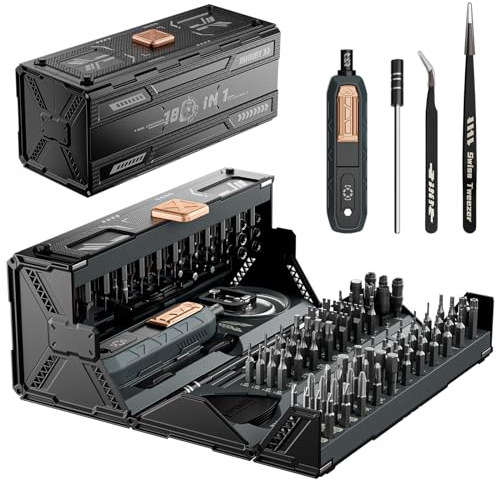 JAKEMY 180 in 1 Precision Mechanic Screwdriver Set Repair Tool with Screw Extractor Set for Laptop,iPad, Xbox, Mobile Phone, Macbook, Computer, Glasses, Watches, etc