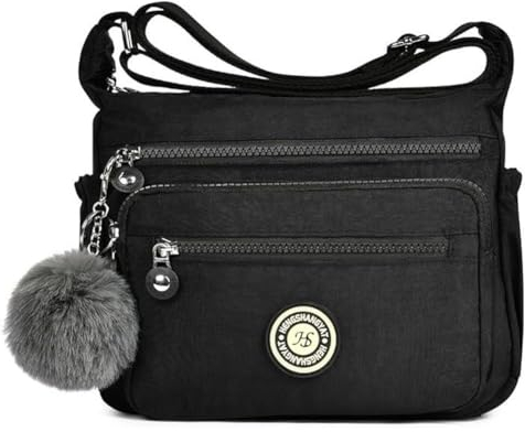 Aucuu Women's Multi-Pocket Casual Crossbody Bag, Multifunctional Travel Bag with Adjustable Shoulder Strap, Nylon Lightweight and Waterproof, for Shopping, Hiking, Everyday Use