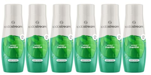 Sodastream Lot de 6 Concentrés Menthe Sans Sucres pour Machine à Eau Pétillante et Soda | Préparez jusqu'à 9 Litres de Sirop de Menthe en Quelques Secondes, 440ml