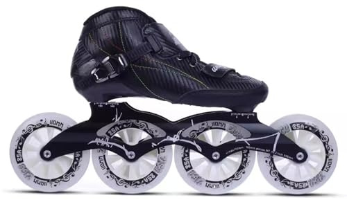 Weyot Patines En Línea para Adultos, Patines Profesionales De Ruedas Adulto De Fibra De Carbono para Exteriore, para Mujeres Y Hombres, EU 37/UK 4.5/23.5CM,Black