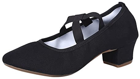 MVNB Womens Mid Block Heels Mary Jane Ankle Strap Court Shoes Ladies Comfort Support Work Pumps Formal Low Heeled Strappy Slip On Cushioned Wide Fit Extra Wide Fitting Width Light Shoes (Black, 7)