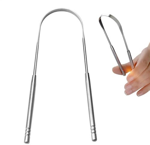 Zungenbürste aus Edelstahl, Zungenbürste, Zungenreiniger, Zungenreiniger, Gesundheitsatem, Zungenschaber für Erwachsene und Kinder, Mundgeruch