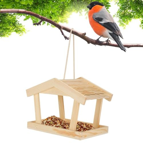 Mangeoires pour Oiseaux Sauvages - Station Nourriture Animaux Bois Décoration Maison | Style Rustique pour Extérieur Colibris - pour Jardin Cour Terrasse Allée Fenêtre Balcon Arbre Clôture Intérieur
