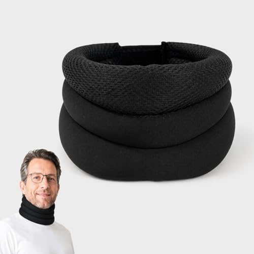 Kivermo Vidafix Collarin Antironquidos, Collarín Vidafix Cervical Negro, Soporte de Cuello Ajustable para Dormir, Diseño Transpirable y Cómodo, Anti Ronquidos