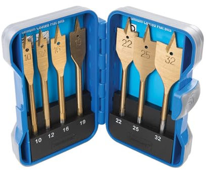 Silverline 279870 Mèches plates titanées, Multicolore, Set de 7 Pièces