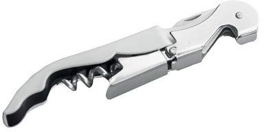 Cavatappi apribottiglie 3 funzioni BIANCO in metallo cromato - 1