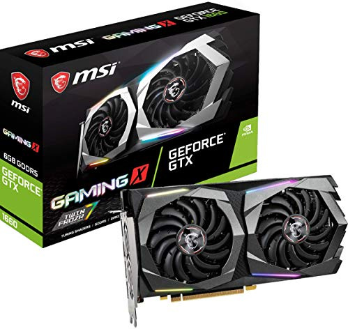 MSI Nvidia GeForce GTX 1660 Gaming X 6G Carte Graphique 6 Go GDDR5, 1860 Hz, RGB Mystic Light, 3X DisplayPort, HDMI, Dual Fan Cooling System
