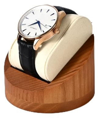 Woodten Solid Wood Single Watch Display Jewelry Watch Showcase Display Stand (Beige)