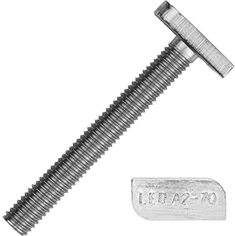 Hammerkopfschrauben M10x100 mm aus Edelstahl A2 (20 Stück) | Halfenschrauben - Ankerschrauben - Gewächshausschrauben von MESAROS®