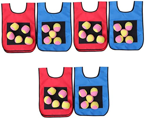 SAFIGLE 12 Set di freccette da esterno in peluche per bambini da 36 pezzi, set di bolle per Dodgeball, paraurti da esterno per gilet, etichette per palloni per bambini