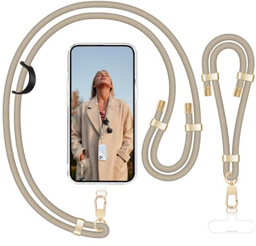 UKON Phone Lanyard Crossbody and Phone Wrist Strap Set Adjustable Neck Strap with Premium Metal Buckle Anti Theft Crossbody Body Strap 2 Tether Patches Compatible with Most Smartphone