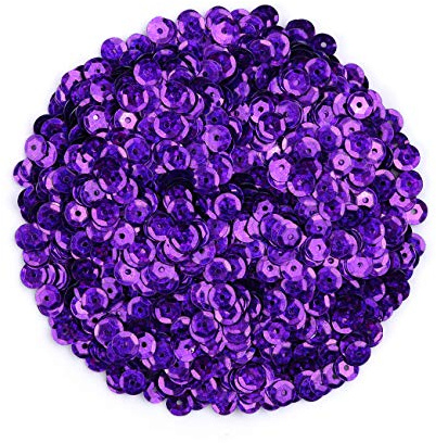 Naler 2800pcs Loose Sequins Dark Purple Glittering Sequins Spangles Sequins for Crafts Sewing Clothing Decorating Wedding Christmas,6MM