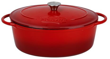 MENASTYL - COCOTTE COLETTE OVALE 9L 36X27CM EN FONTE ÉMAILLÉ ROUGE - 6020103